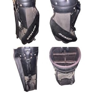 Dunlop Golf Cart Bag Black Grey Multi-Way Divider Pockets Shoulder Strap Carry
